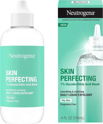Neutrogena Skin Perfecting 7% Glycolic/Citric Acid Blend Smoothing & Clarifying Daily Liquid Exfoliant For Oily Skin